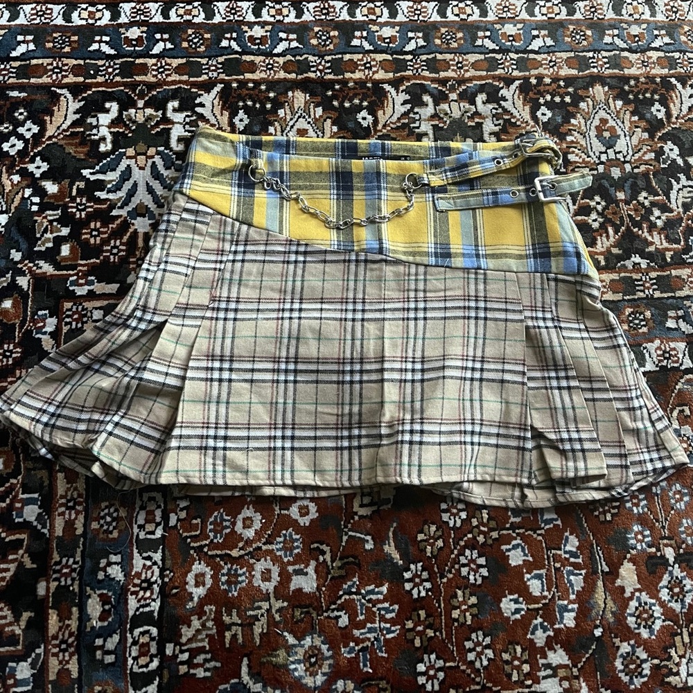 jaded london check mix pleated mini skirt - Picture 2 of 4